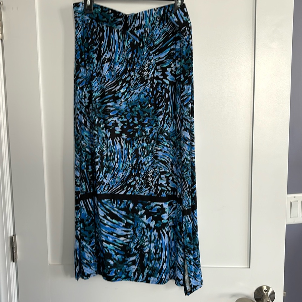 Long blue & black skirt